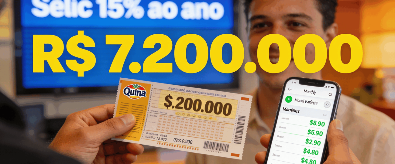 “Descubra quanto R$ 7,2 milhões acumulados na Quina podem render mensalmente na poupança”