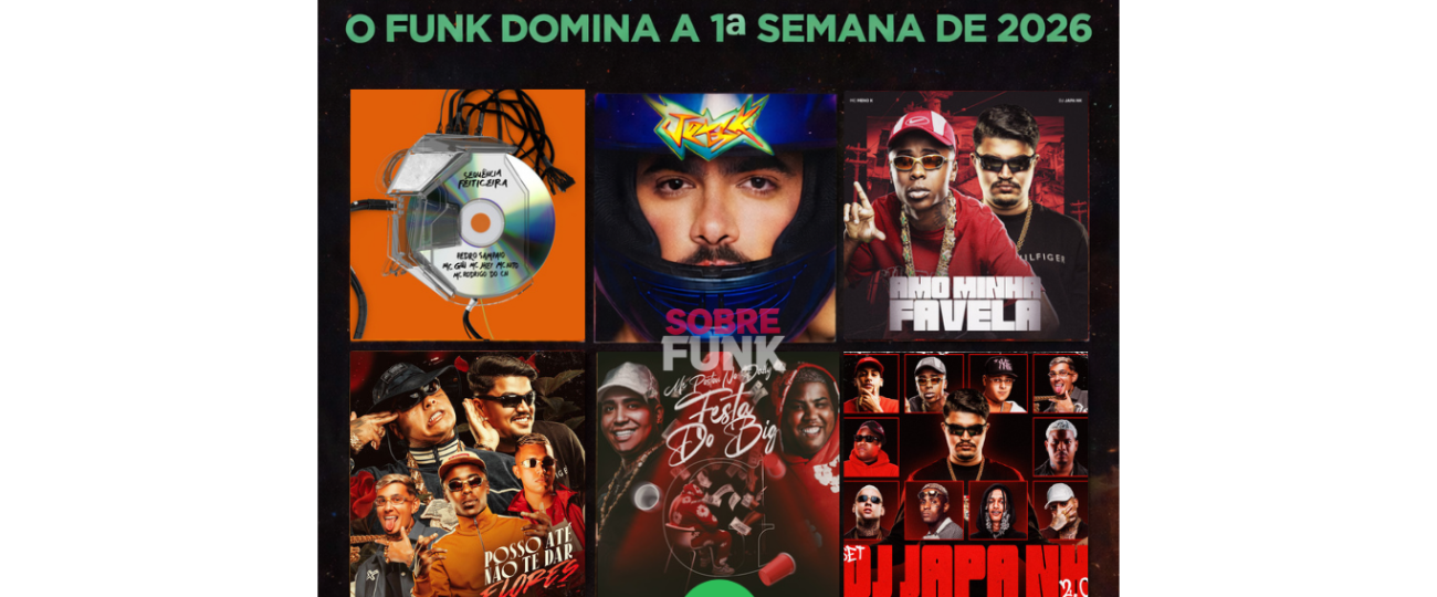 Funk domina o Top 10 do Spotify na estreia de 2026